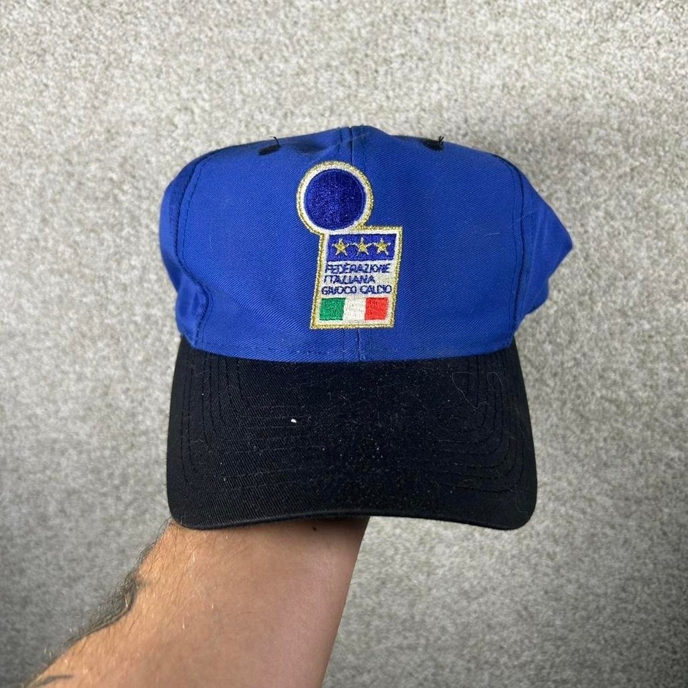 Vintage 90s Italy Soccer diadora two tone World Cup SnapBack hat cap